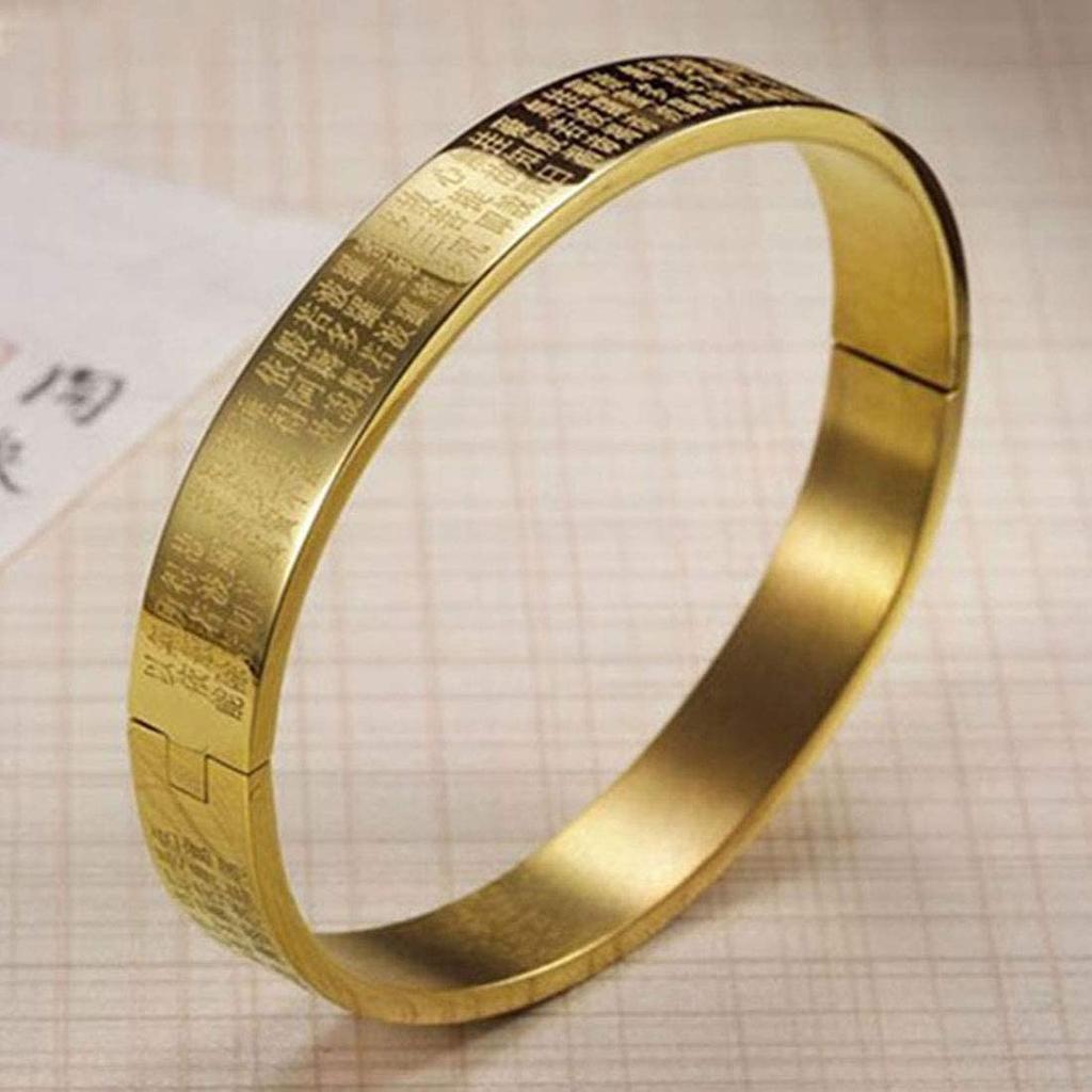 Rockyu Bangle for Heart Accessory Women, Silver, Simple, Engraved, Sutra, Bracelet, Titanium, Hypoallergenic, Stylish, Unisex,