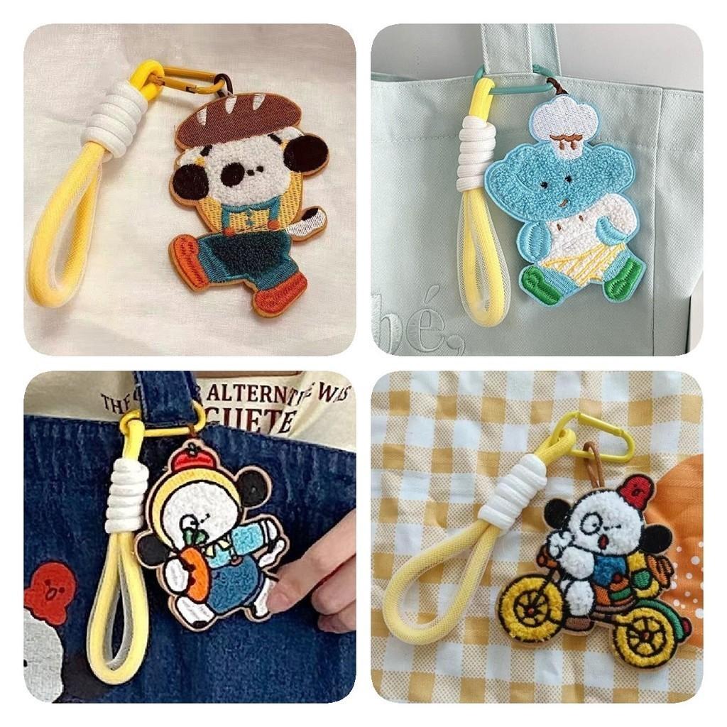 Dog Cartoon Embroidery Animal Toy Doll Keychain Bag Pendant Gift Accessories