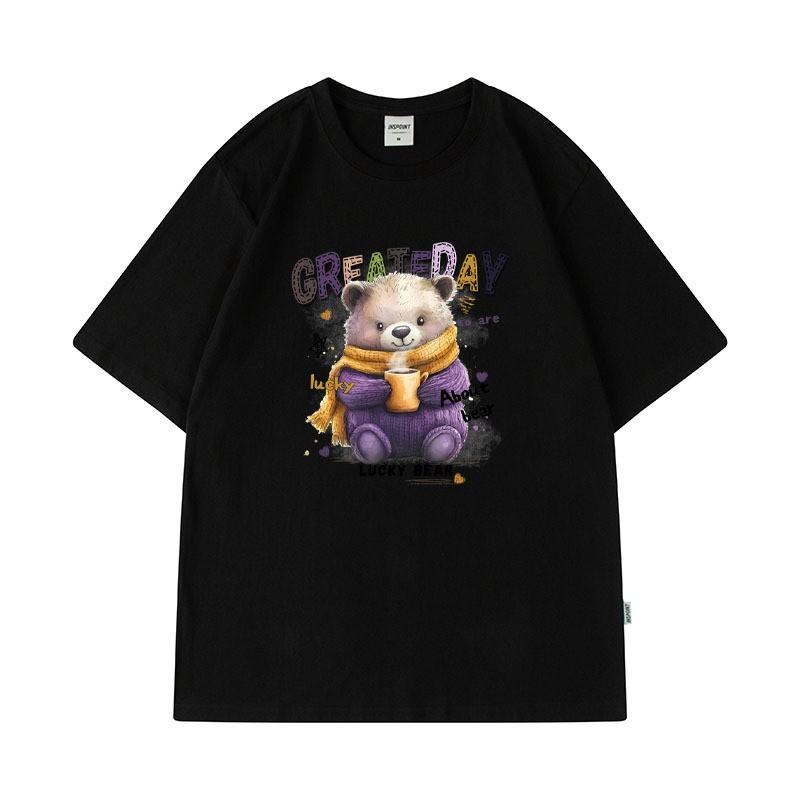 Men Women Short Sleeve T Shirt Cartoon Casual Loose Fit Couple Tops Basic Tees