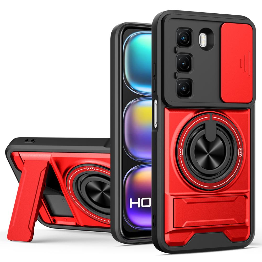 KEYSION Magnetic Phone Case for Infinix Hot 50 Pro+ 4G Hot 50 5G Slide Camera Protection Upright Kickstand Shockproof Back Cover