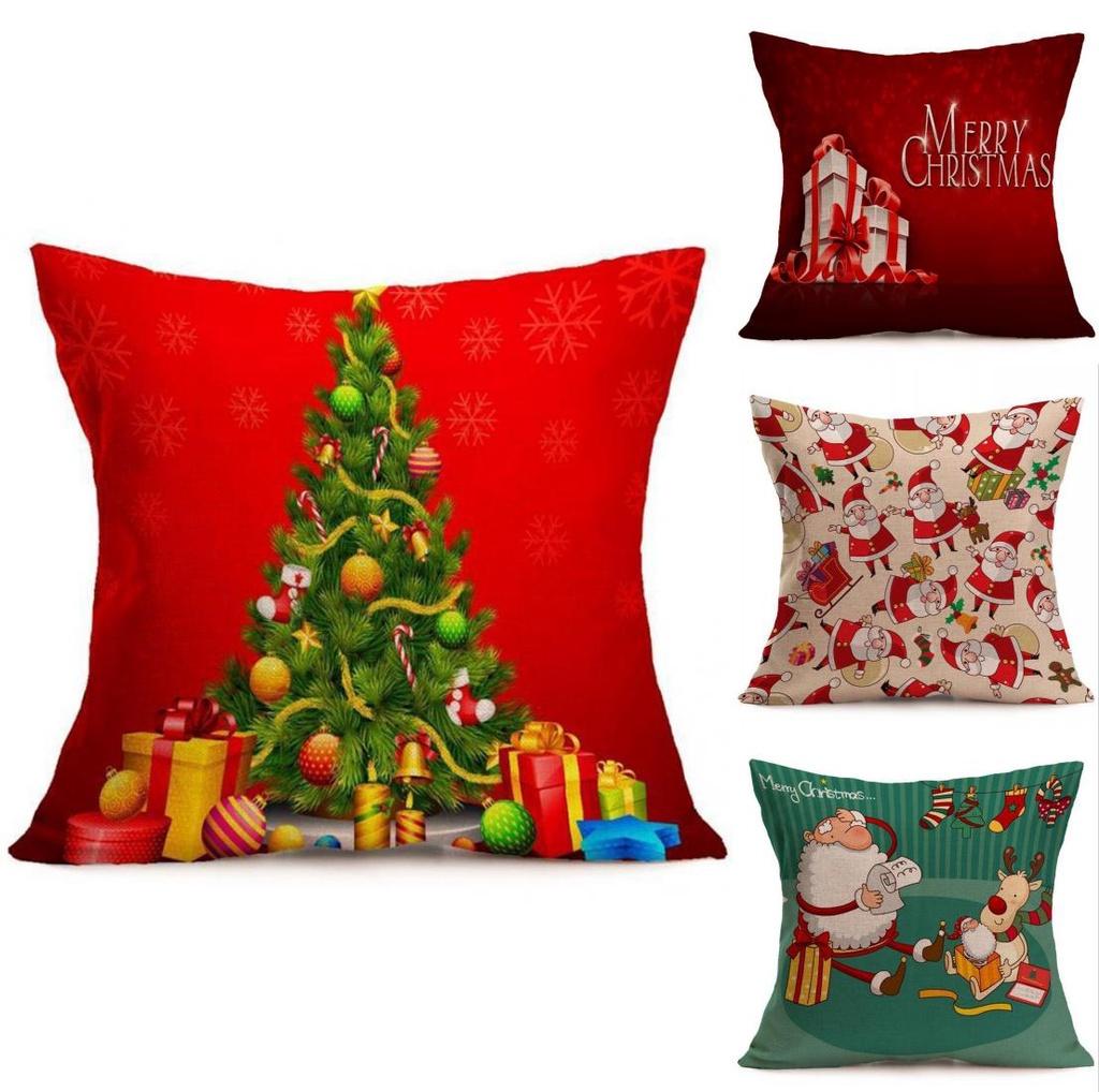 Vibrant Multicolor Christmas Santa Claus Cushion Cover Pillow Case For Stylish Car Decor