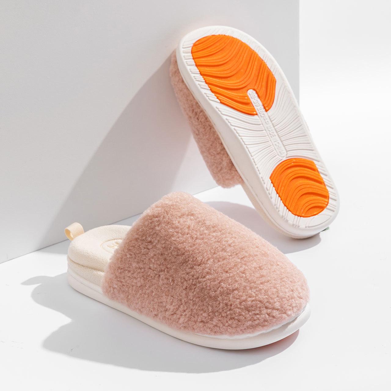 

Съемные зимние домашние нескользящие пушистые бархатные водонепроницаемые тапочки для пар 38-39