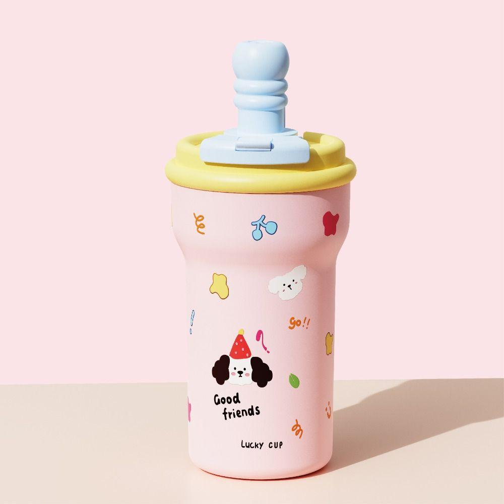 Stainless Steel Vacuum Cup 600ml Water Mug Cute Insulated Cup