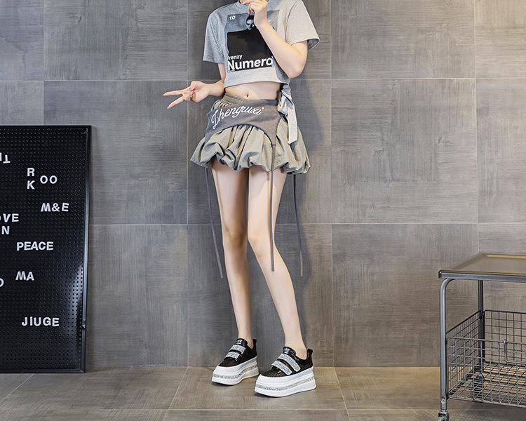 2025 Autumn Women's 7cm Platform Rhinestone Velcro Casual Shoes