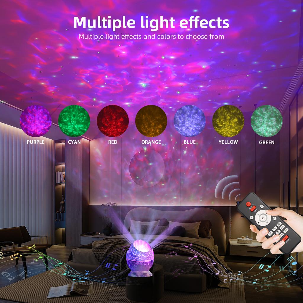 Projector Aurora Dinosaur Egg Galaxy Star Space LED Night Light for Bluetooth Remote Control Timer for Bedroom Living Room Decor