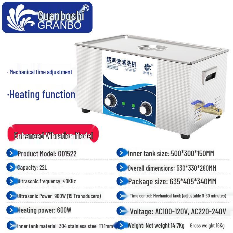 Ultrasonic Cleaner for Stainless Steel Parts, Circuit Boards, Dental Wax & Oil Removal, Customizable for Laboratory Use