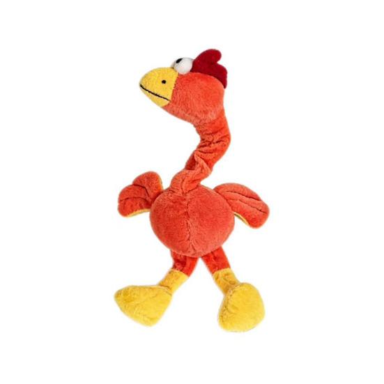 Plush Squeaky Dog Toy Long Neck Bird Dog Chew Toy Soft Stuffed Rooster Puppy Teething Toy for Dogs Interactive Play Tug-of-War