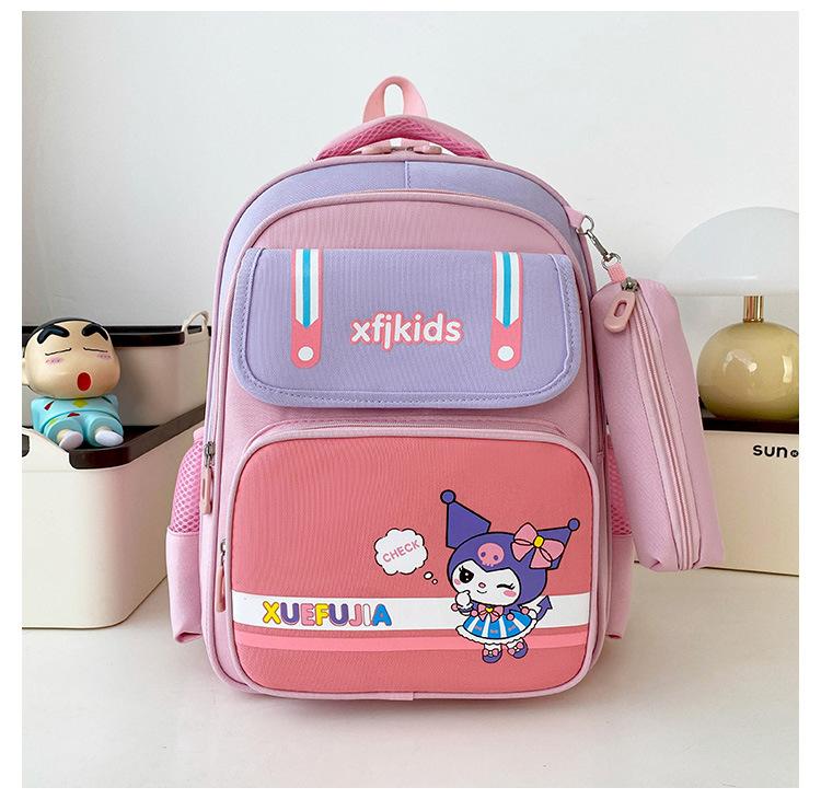 

School bag new primary school students cute cartoon backpack large capacity leisure burden reduction backpack grades 1-3 рожевий червоний колір