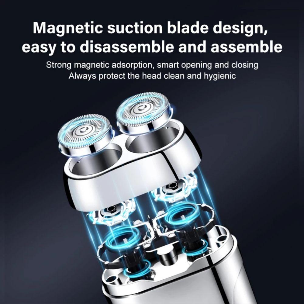 Ultra Clean Electric Shaver Washable Mini Shaving Rechargeable Double Head Razor  Beard