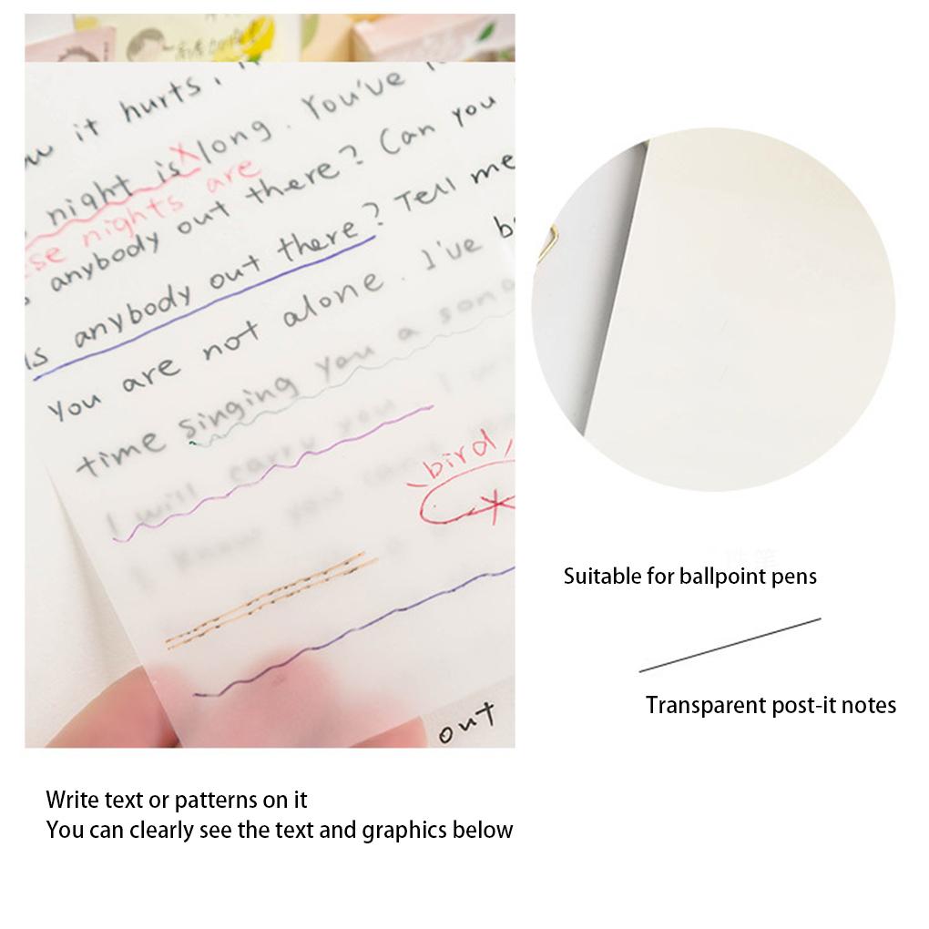 PET 50 Sheet Waterproof Indoor Household Office Library Window Computer Screen Memo Pad Notepad Accessories