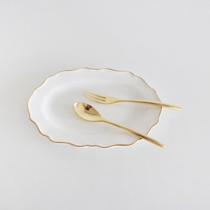 Classic Curved Gold Teaspoon Teafork