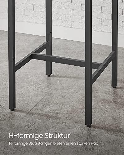 Breakfast Bar, Tall Square Bar Table, Durable Steel Frame, 60 X 60 X 90 Cm, Easy Assembly, For Kitchen Living Room, Dining Room