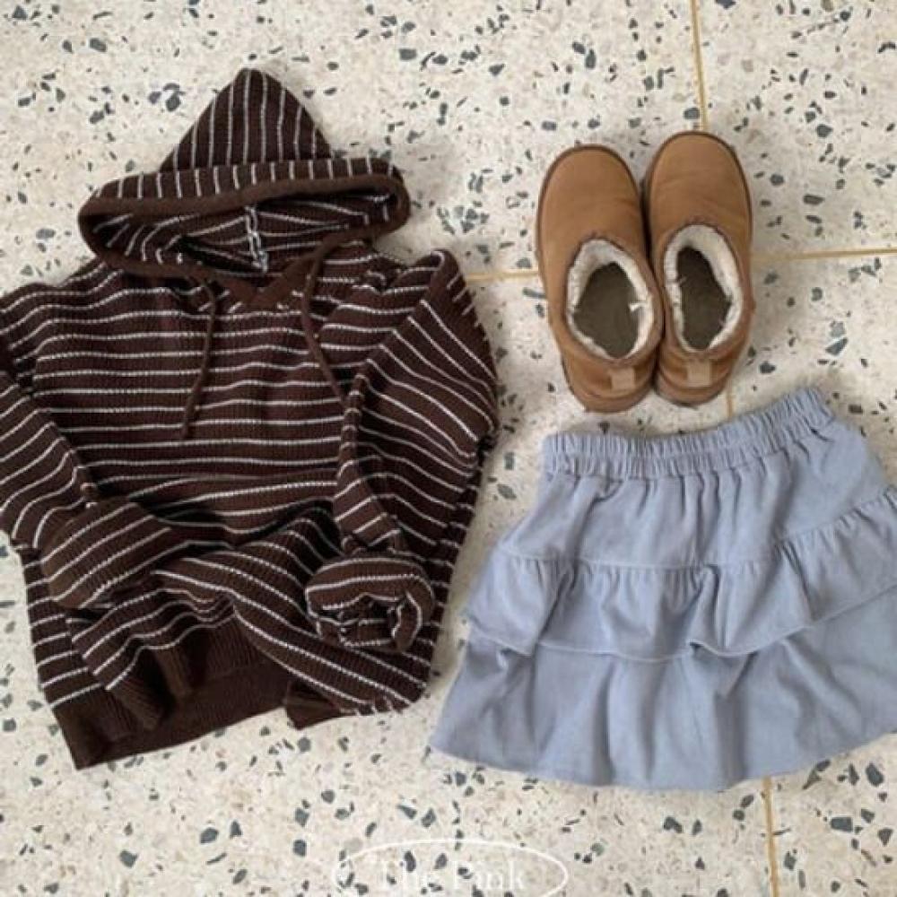 The Pink Loose Fit Stripe Knit Hoodie
