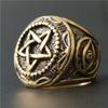 Drop Ship Size 8-13 Heavy All Seeing Eye Star Ring 316L Stainless Steel Mens Movie Style Cool Lord Eye Big Star Ring