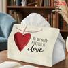 1pc Heart Hanging Tissue Box with "Love Is All You Need" - Reusable Suitable for Suitable for Kitchen, Living Room, Farmhouse Decor, Compact Tissue Di