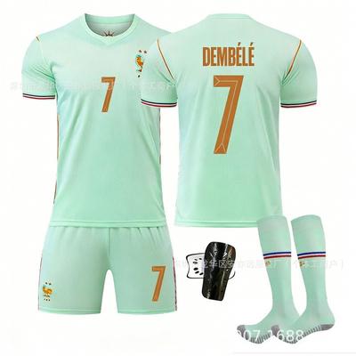 2627 World Cup Team Away Mbappe No. 10 Jersey 7 Dembele 11 Ollise Football Uniform Set