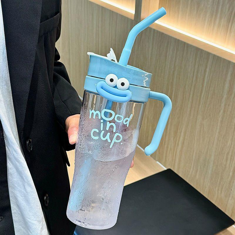 Large Capacity Cute Summer Water Cup for Girls - Portable, High-Temperature Resistant Straw Cup for Office