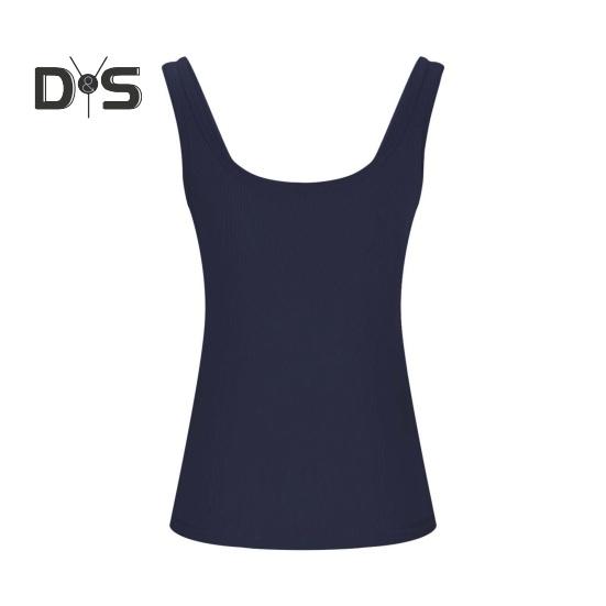 Women Tops U-Neck Sleeveless Slim Fit Solid Color Tank Tops Ribbed Elastic Summer Casual Vest Work Wear