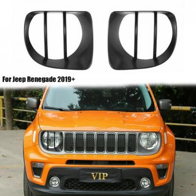 2pcs Front Headlight Lamp Decor Cover Trim for Jeep Renegade + Accessories