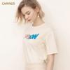 Summer New Style Embroidered Short-Sleeved T-Shirt Women Loose Round Neck Blouse Women