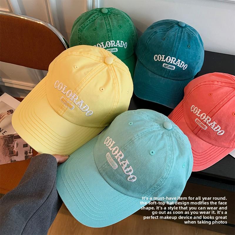 Embroidered Colcrado Letter Wide Brim Baseball Cap For Women Protection Sun