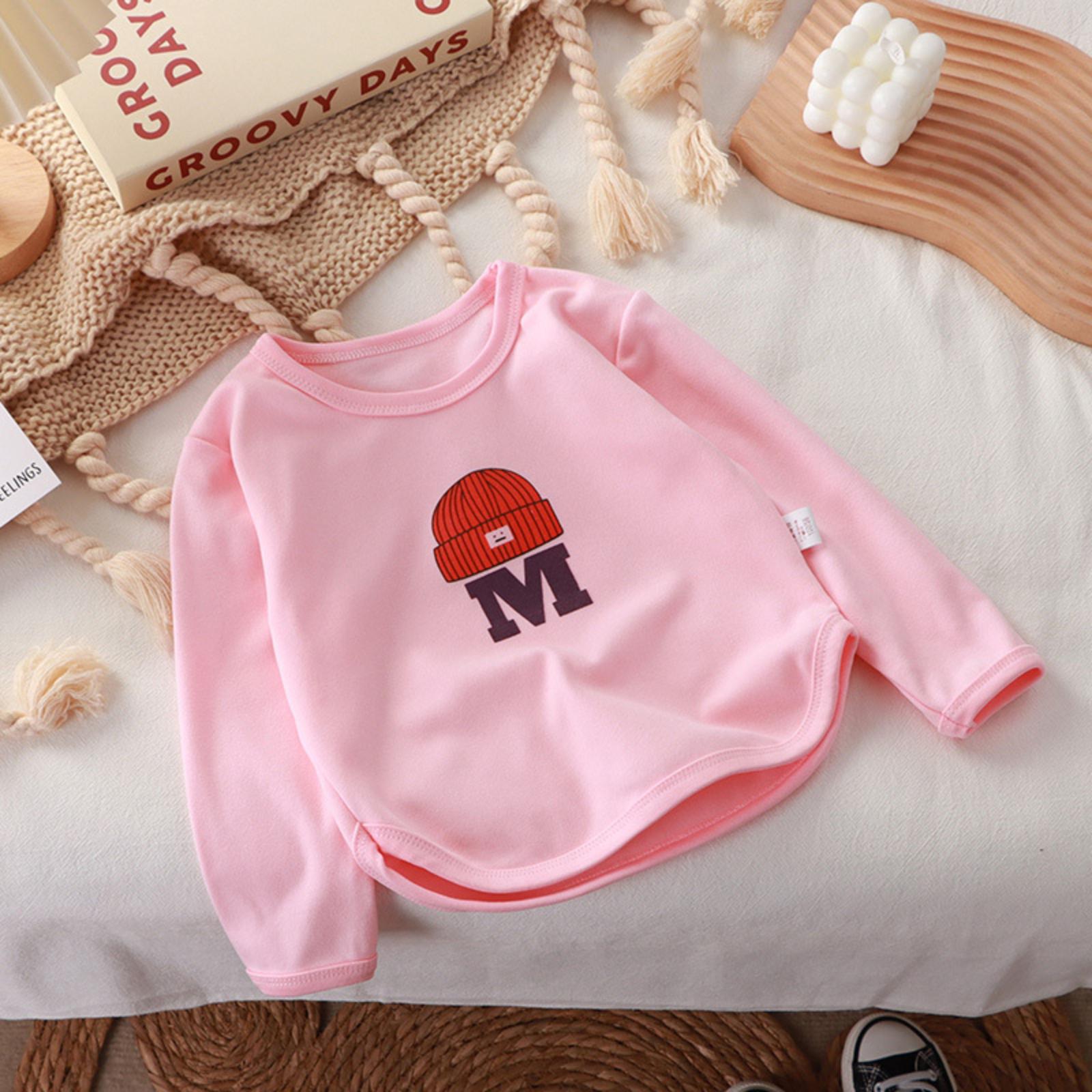 

Детское термобелье с длинным рукавом, утолщенная базовая футболка, водолазка 80 розовый