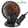 Automobilový ventilátor 360° nastavitelný 3hlavový ventilátor USB/12V/24V automobilový elektrický chladicí ventilátor 2 rychlosti tichý ventilátor do auta příslušenství do auta