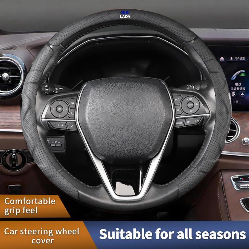 Car accessories Non slip breathable PU leather steering wheel cover For Lada Priora Sedan Sport Kalina Granta Vesta Niva Largus