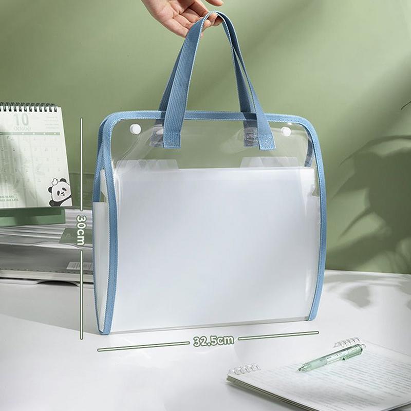 Expandable File Storage Pocket With Built-In Organizer Large Capacity Portable Transparent Waterproof Tote Folder