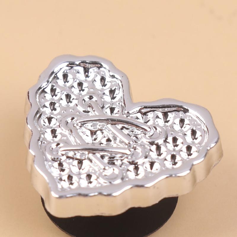 8Pcs/Set Metal Silver Electroplated Bow Button Dot Heart Charms Shoe Buckle Diy Detachable Clogs Sandals Accessories