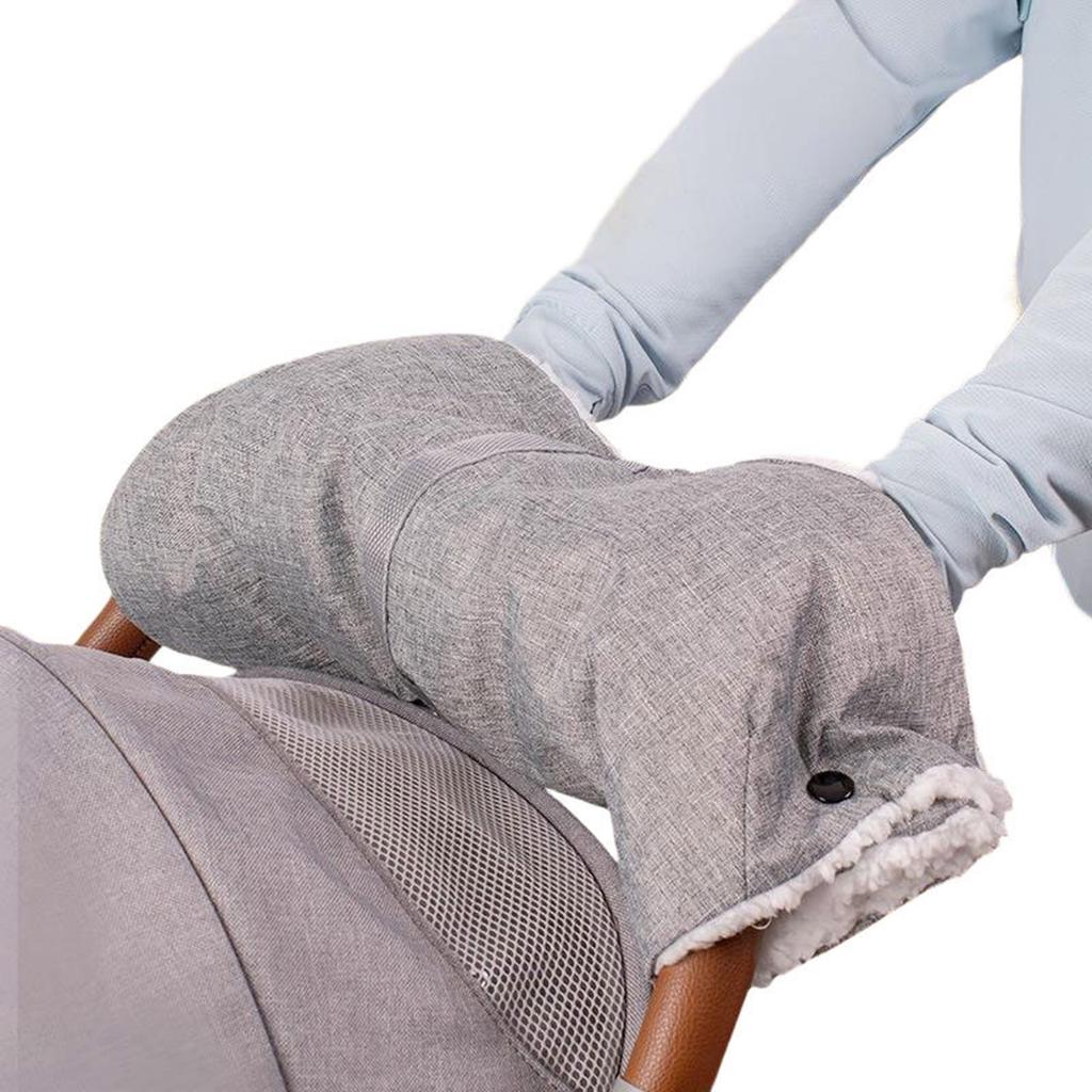 Quilted lined Strollers Gloves For Parents Thick Oxford Fabric Windproof Snowproof Design Adjustable Hook Closure Universal Baby Accessory
