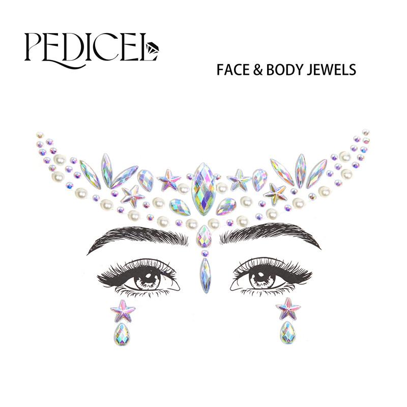 3D Rhinestone Bright Face stickers for festival Glitter Makeup Jewelry Sticker on Face crystals Gems jewels diamonds decoration