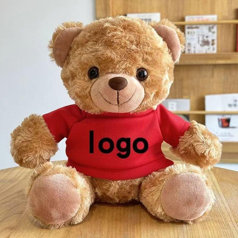 Teddy Bear Plush Toy with Cute Logo and School Emblem Design