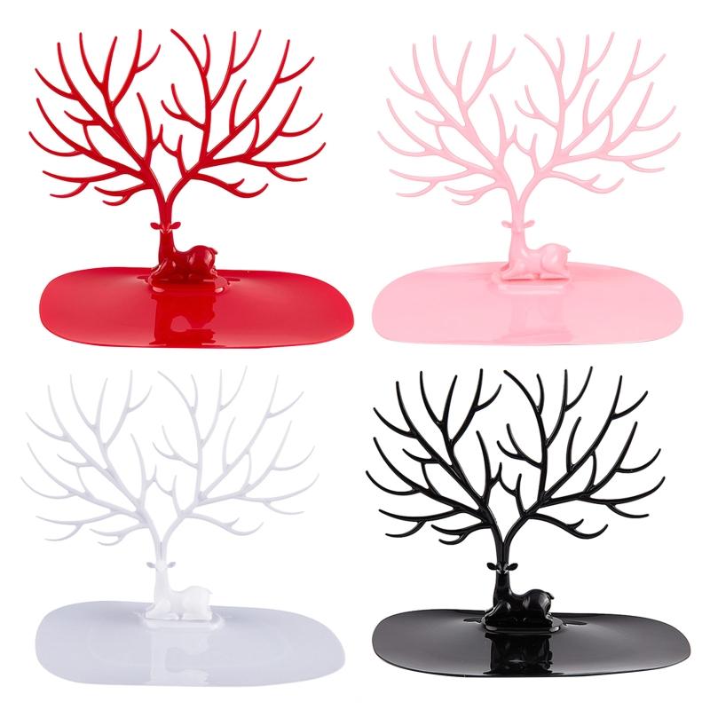 Black White Pink Red Deer Earrings Necklace Ring Pendant Bracelet Jewelry Cases Display Stand Tray Tree Storage Jewelry