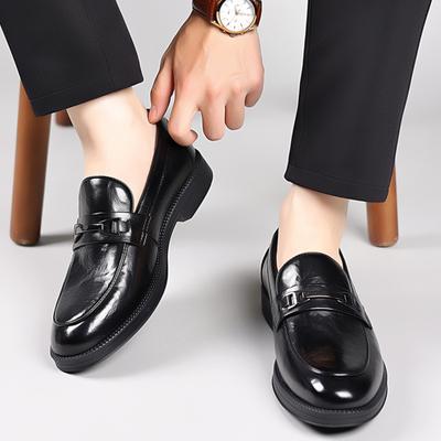 Klassischer Stil Herren Modische Business Casual Lederschuhe Frühling Britisch Retro Bequeme Weiche Sohle Slipper Fahrschuhe