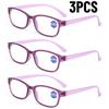 3PCS HD Anti-blue Light Anti-fatigue Reading Glasses for Men and Women Fashion Ultra-light Portable Reading Glasses