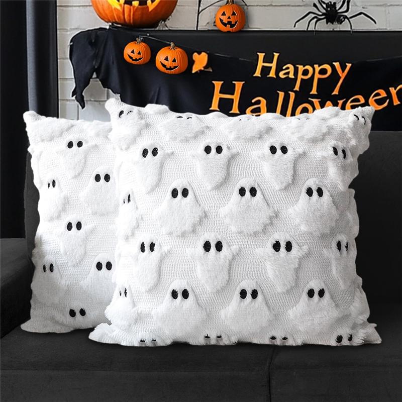 M-Modern-Halloween Ghost Decorative Pillow Covers 18X18 Set Of 3 For Home Decoration Throw Cushion Cases For Fall Autumn Holiday