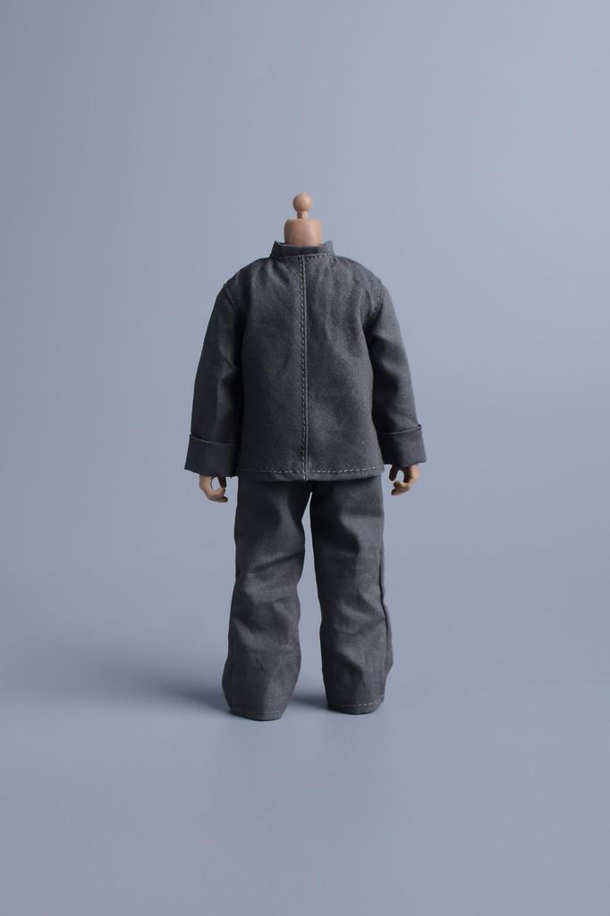 112 Scale MaleFemale Unisex Articulated Action Figure Costume: Tang Dynasty Suit, 6-inch Tunic Suit, Kung Fu Suit, Chinese Suit, Gray (Body, Head,