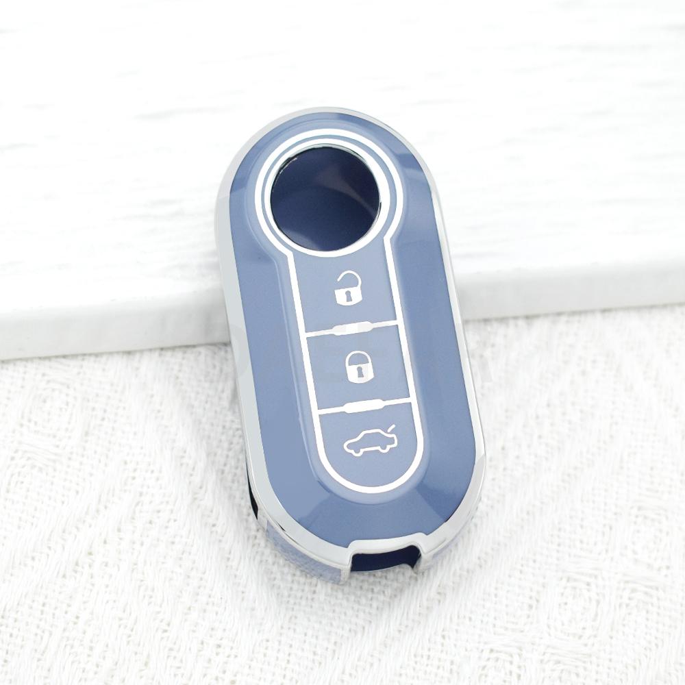 Auto Shell Case Fob for Fiat 500 Panda Punto Bravo Doblo Peugeot Boxer Citroen Relay Fiat Ducato Lancia Musa TPU Car Key Cover