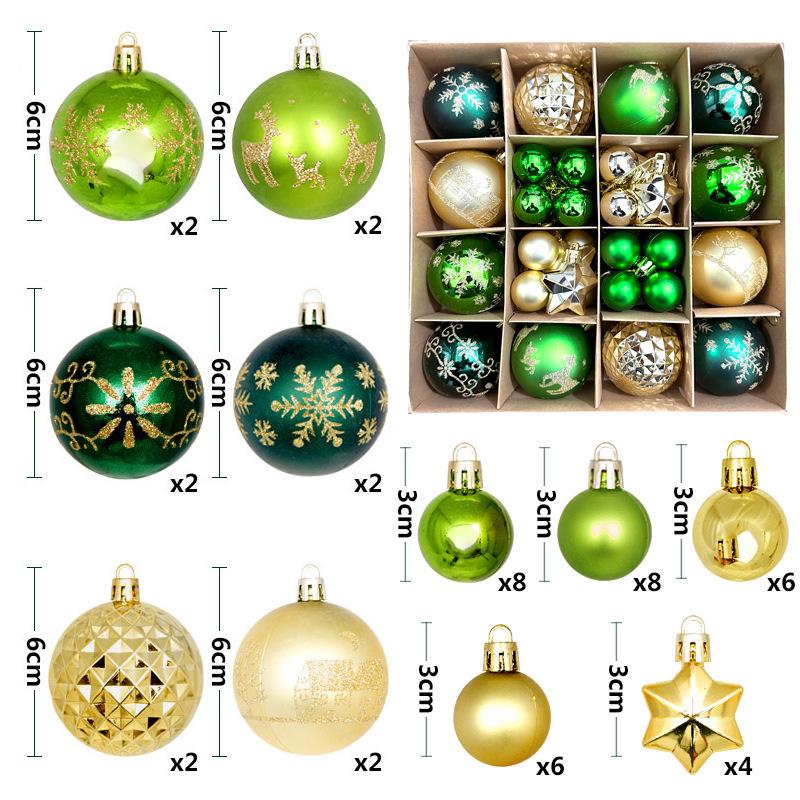 6CM Electroplated Irregular Painted Christmas Ball Ornaments Gift Box Set - Tree Hanging Decorations