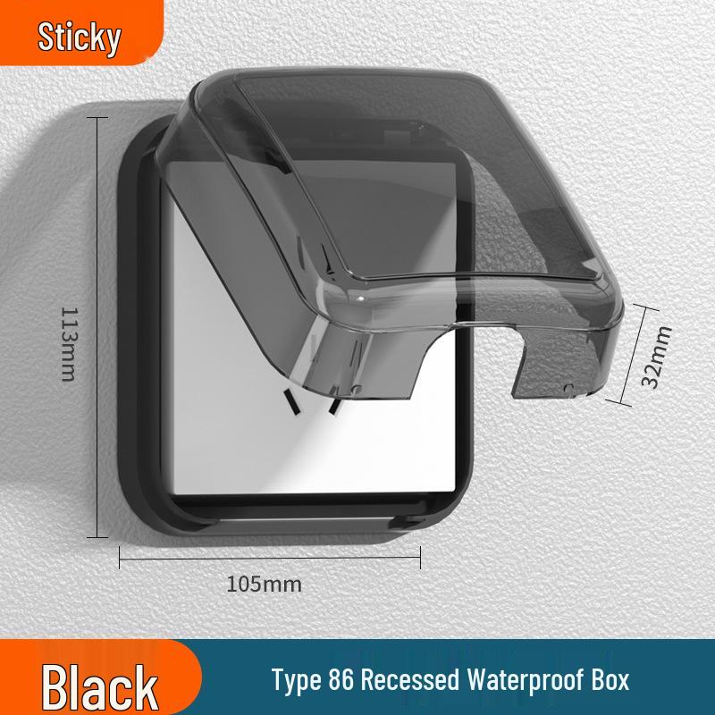 Type 86 Waterproof Bathroom Socket Cover: Child-Proof, Adhesive Shield Box