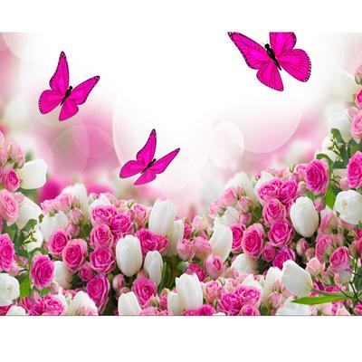 Diamant-Stickerei, exquisiter Stich aus Mosaikblumen und Schmetterlingen, Bild, Heimdekoration