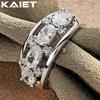 925 Silver Four Round Crystals 7-10 Ring For Women Fashion Accessories Jewelry