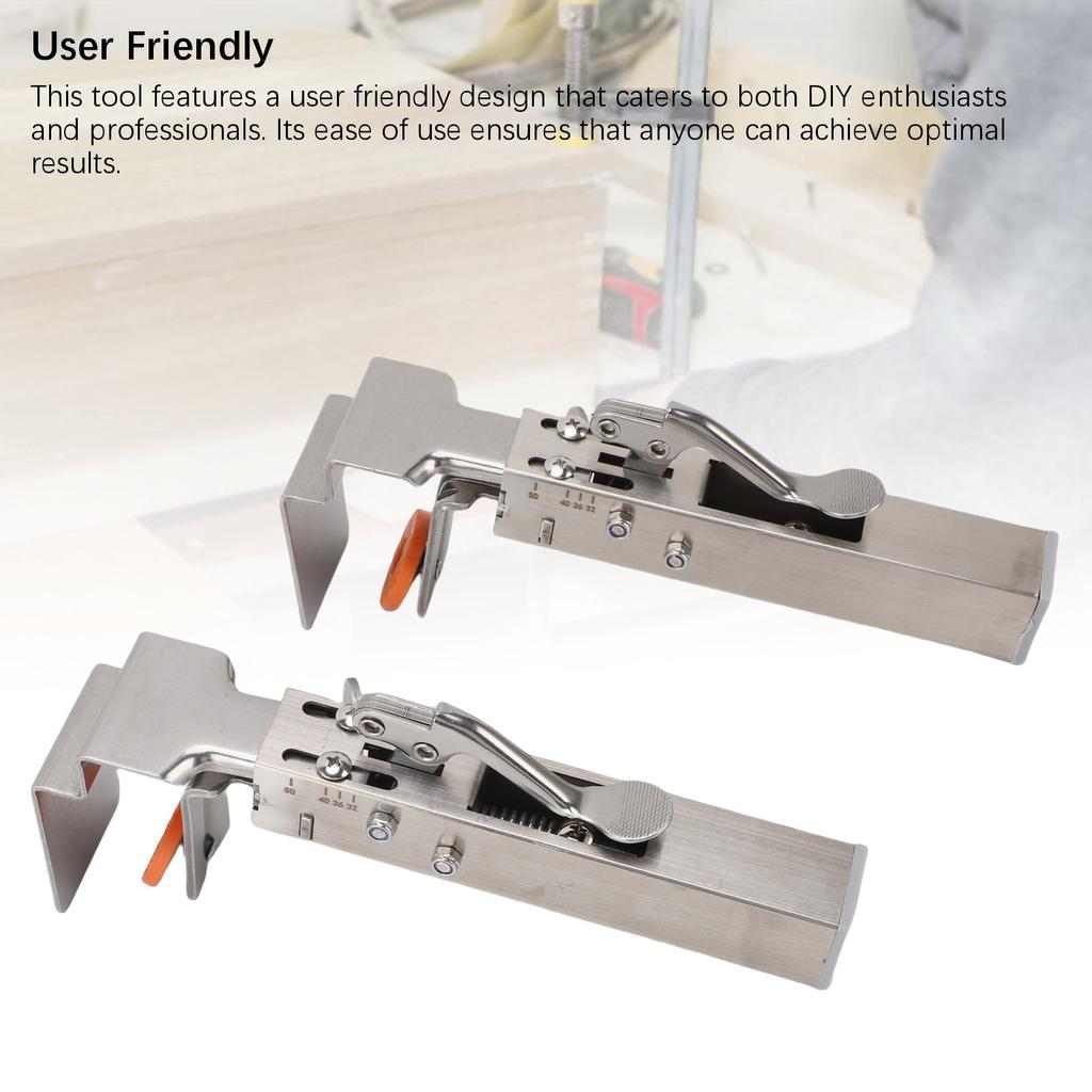 Drawer Front Installation Clamp Stainless Steel Adjustable Drawer Fixing Clamp with Bubble Level and Pencil