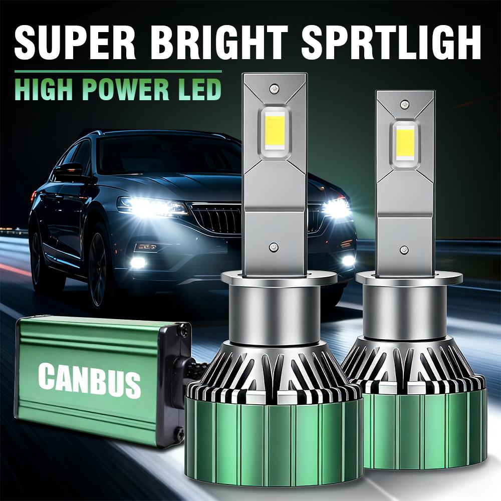 Ultra Bright 6000K Canbus LED Headlight High Power Canbus Turbo Fan Lamp External Drive Car Light DC12V Light Bulbs H1