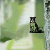 1pc Dog On Branch Steel Silhouette Metal Wall Art: Ideal Patio Decoration for Birthdays