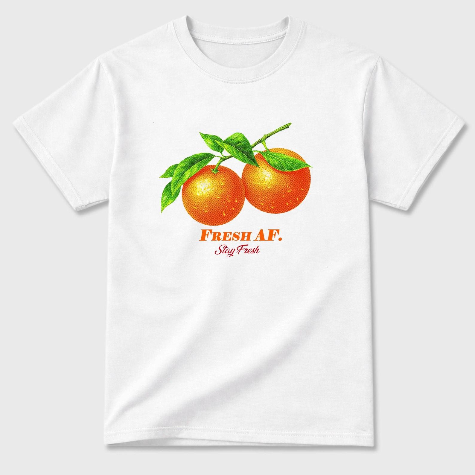 Fresh Orange graphic tee. Streetwear Brand Graphic T-Shirt. AJ3 Orange Citrus L