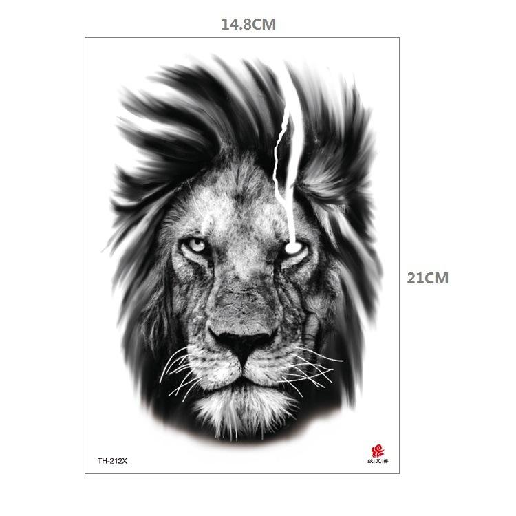 Tiger Tattoo Sticker Half Arm Lion Large Pattern Water Transfer Amazon Set