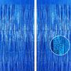 2Pcs Party Backdrop Curtains Metallic Foil Tinsel Curtain Glitter Foil Fringe Curtain Birthday Wedding Party Decoration Supplies