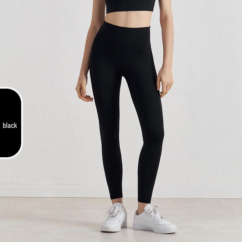 Pantaloni da Yoga da Donna a Vita Alta, Effetto Solleva Glutei Color Pesca - Senza Cuciture Visibili, Sensazione Nuda